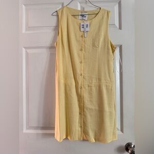 The Fifth Label Light Yellow Button-Front Midi Dress